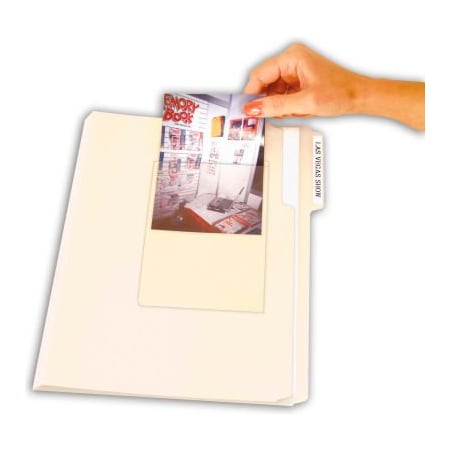 C-Line Products C-Line Products Peel & Stick Photo Holders, Clear, 4in x 6in, 10 Holders/Pack, 5 Packs/Set 70346-BX
